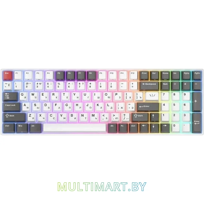 Клавиатура Royal Kludge RK100 RGB (белый/серый, RK Red)